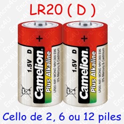 2 piles Alcaline Plus D LR20 R20 MN1300 AM1 E95 1,5V