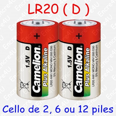 Piles alcalines R20 - Les 2