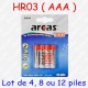 4 accus rechargeables 1100 mAh AAA R3 R03 LR3 LR03 1,2V