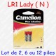 2 piles Alcaline LR1 LADY E90 4001 N GP910A 1,5V