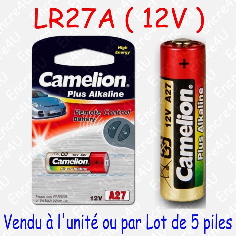 Pile Alcaline : LR27A 27A A27 MN27 GP27A 12V 12 volt