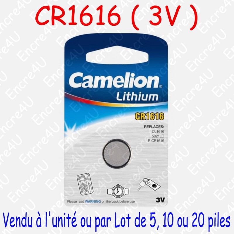 Blister 5 piles CR-1616 3V Lithium Camelion