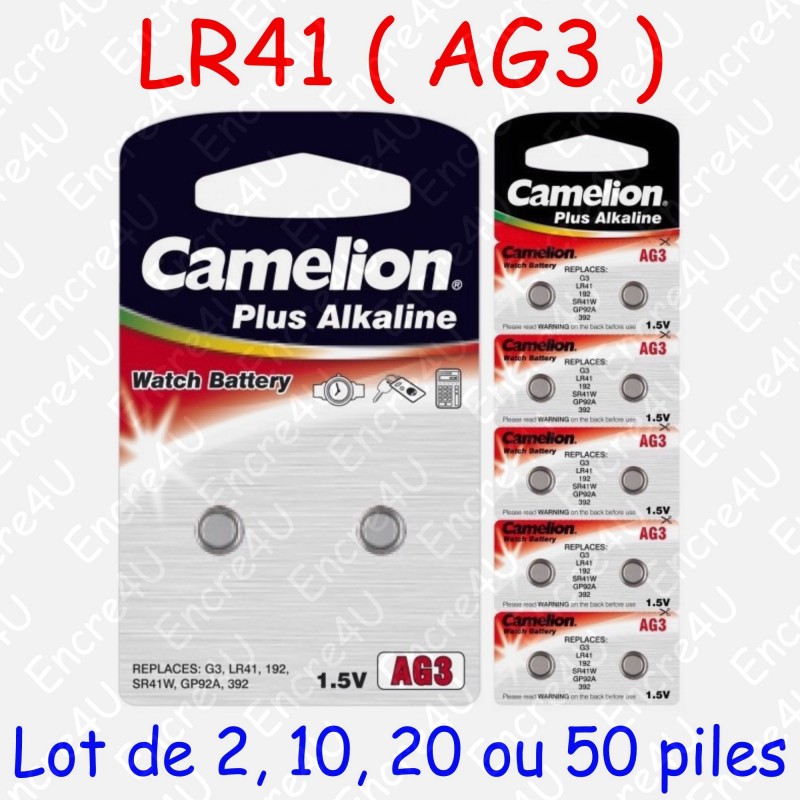 Lot de 8 piles alcalines LR41 AG3 L736 LR736 SR41 192 384 392 : :  Santé et Soins personnels
