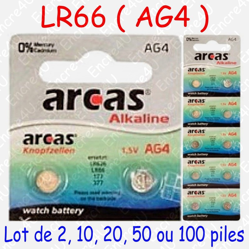 Piles Alcaline : AG4 LR66 LR626 377 1,5V 1,5 volt