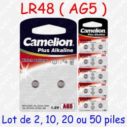 2 Piles Alcaline AG5 LR48 LR754 393 1,5V