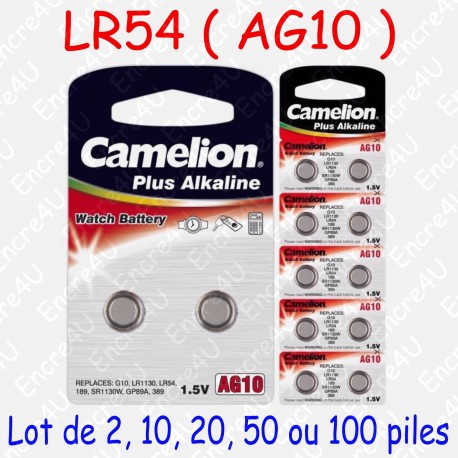 4 piles LR1130 LR54 AG10 ALCALINA 1,55 V pile bouton calculatrice montre :  : High-Tech