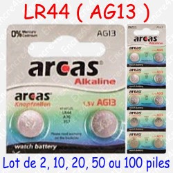 2 Piles Alcaline AG13 LR44 LR1154 357 1,5V