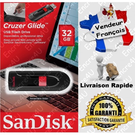 CLE USB 2.0 SANDISK - Glide 32 Go