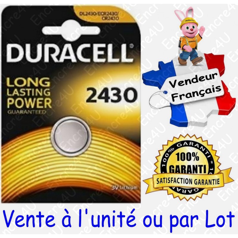 Blister de 1 pile Lithium DURACELL CR2430 DL2430 3V 3 volt