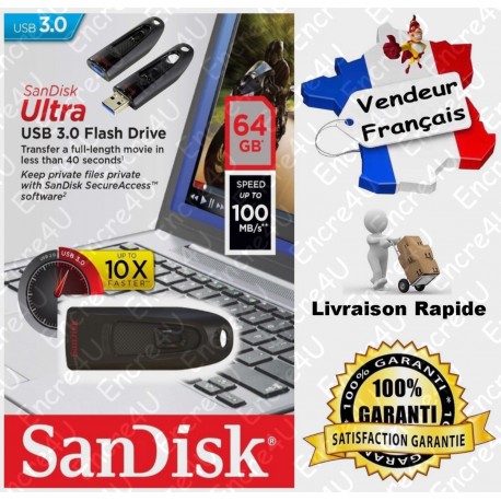 Clé USB 3.0 Cruzer Ultra 64 Go Gb Giga SANDISK