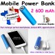 Power Bank 2 600 mAh BLEU COQUE ALUMINIUM