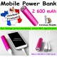 Power Bank 2 600 mAh ROSE COQUE ALUMINIUM