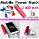 Power Bank 2 600 mAh ROUGE COQUE ALUMINIUM