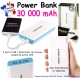 Power Bank 30 000 mAh BLANC/BLEU 2xUSB + Led