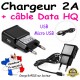 Chargeur 2A + Câble Micro USB ( Voyage / Secteur )