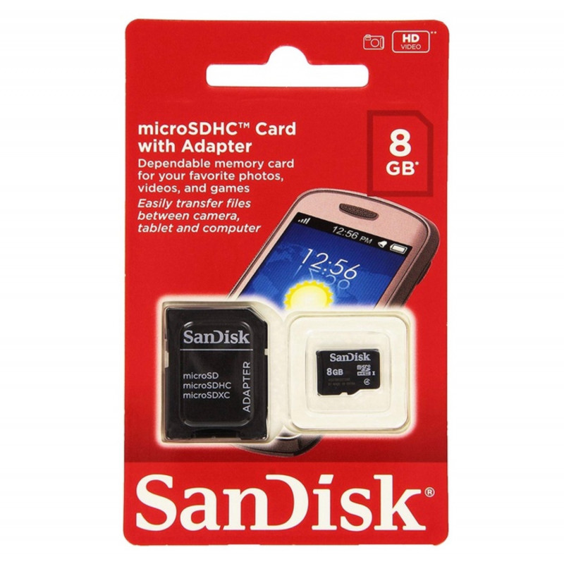 Carte Micro SD SDHC 8 Go Gb Giga SANDISK