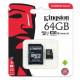 CARTE MICRO SDXC KINGSTON CANVAS 64 Go