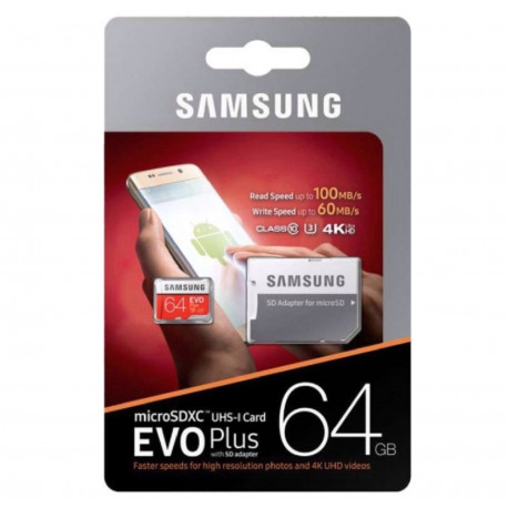 Carte Micro SD SDXC UHS-3 64 Go Gb Giga SAMSUNG EVO PLUS AVEC