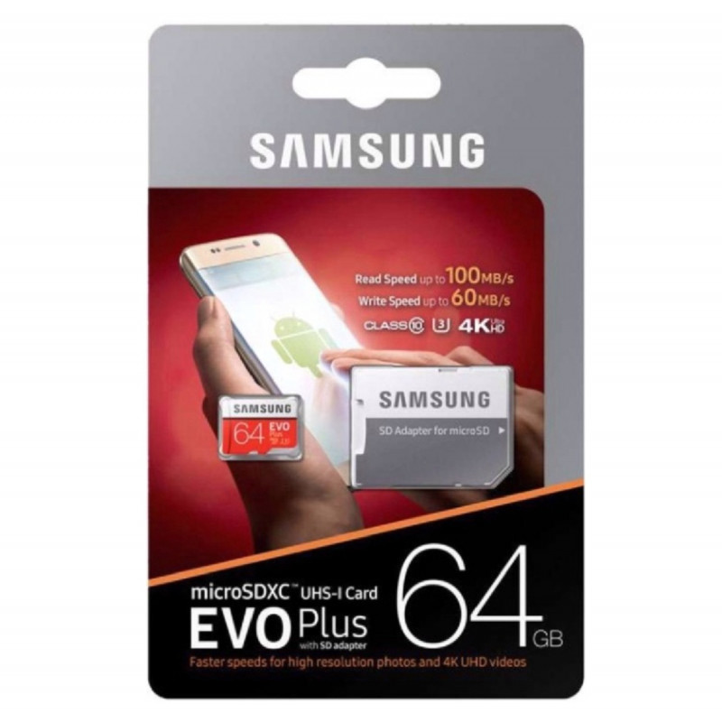 Carte microSD Samsung Evo Plus 64 Go avec adaptateur SD