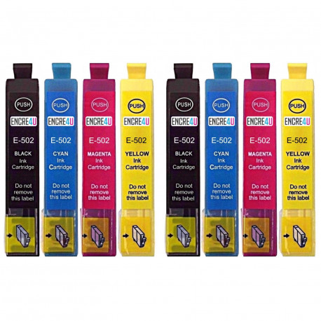 8 CARTOUCHES GENERIQUES T502 XL