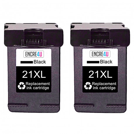 2 CARTOUCHES COMPATIBLES HP21 XL