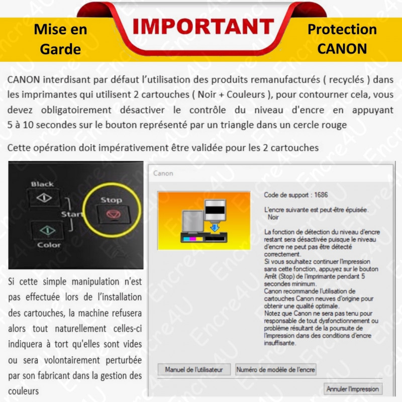 2 Cartouches d'encre Compatible pour Canon 545 546 XL Compatible