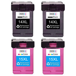 4 CARTOUCHES COMPATIBLES LEXMARK 14/15 XL