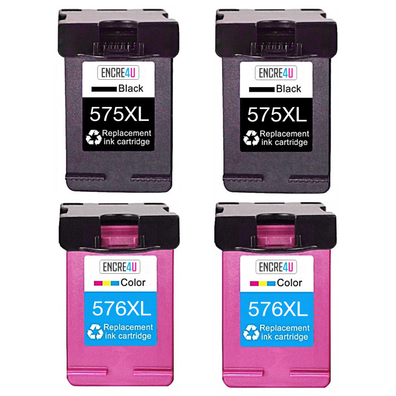 Compatible Canon PG575XL-CL576XL noir et couleur, Lot de 2 cartouches  remplacent les cartouches Canon PG-575XL et CL576XL